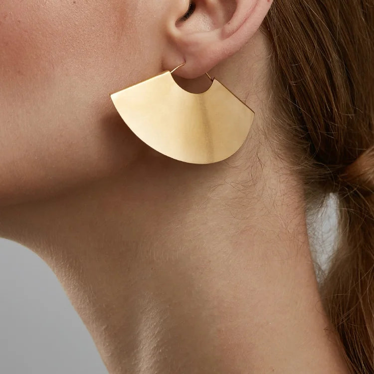 Fan-Shaped Matte Earrings