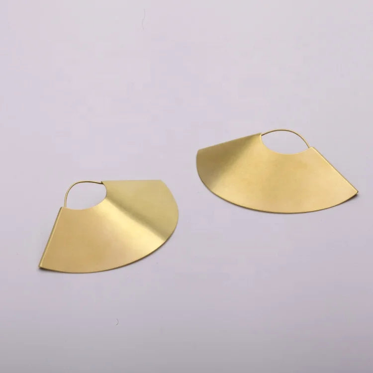 Fan-Shaped Matte Earrings