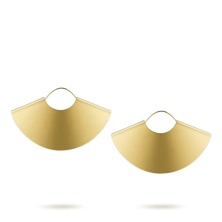 Fan-Shaped Matte Earrings