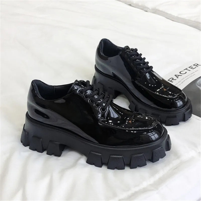 Black Chunky Platform Loafers