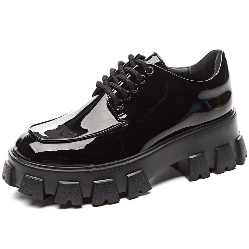Black Chunky Platform Loafers