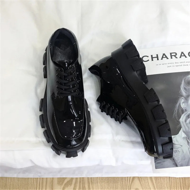 Black Chunky Platform Loafers