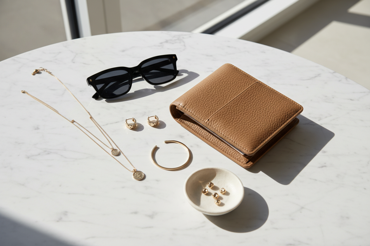 Accessories flat lay